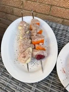 Big Green Egg Hanging Chicken Skewers Big Green Egg Hanging Chicken Skewers