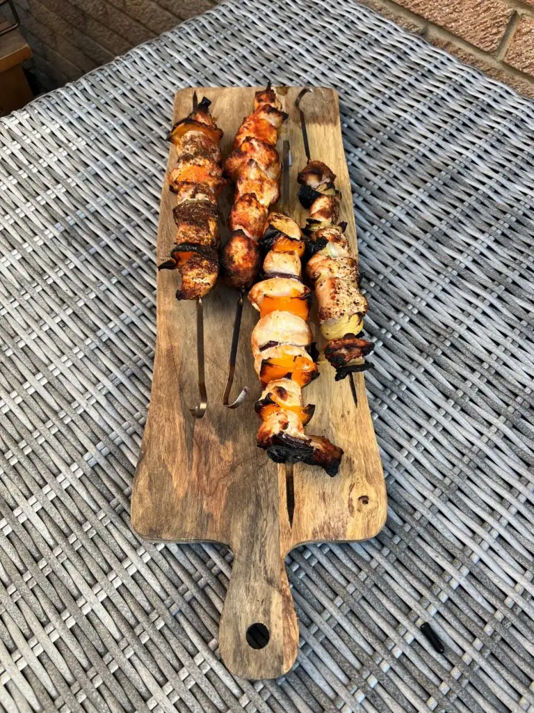 Big Green Egg Hanging Chicken Skewers Big Green Egg Hanging Chicken Skewers